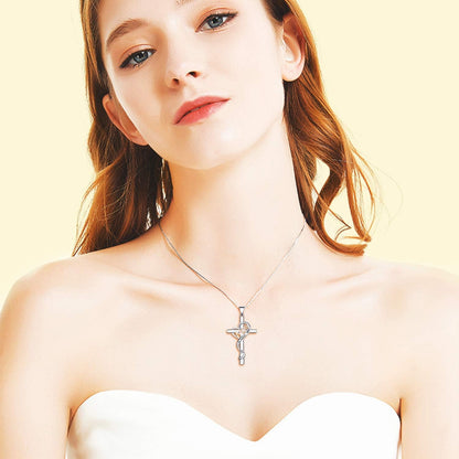 Gifts for Mom from Daughter Cross Jewelry for Mom Sterling Silver Birthstone Necklaces for Mom Birthday Gifts for Mom from Daughter Happy Birthday Mom Best Gifts from Son