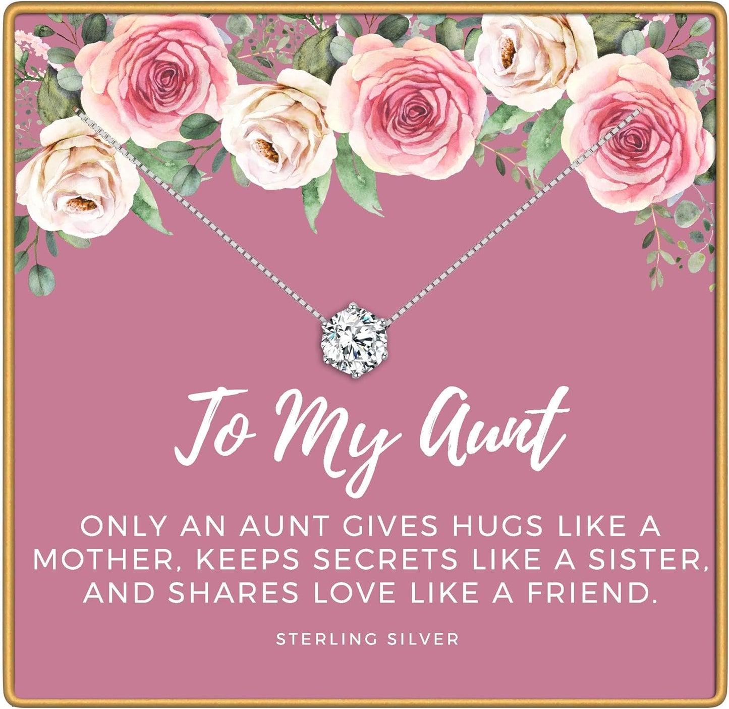 Aunt Necklace, 925 Sterling Silver Aunts Pendant Necklaces, Best Aunt Gifts from Niece and Nephew, Mothers Day Gifts for Aunt, Best Aunt Ever Gift Jewelry, Best Aunt Jewelry,To My Aunt Jewelry