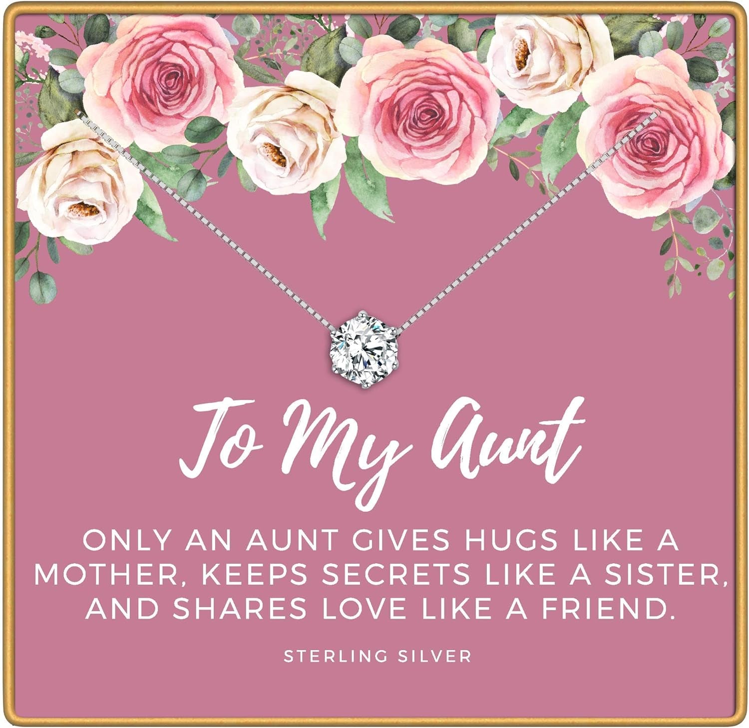 Aunt Necklace, 925 Sterling Silver Aunts Pendant Necklaces, Best Aunt Gifts from Niece and Nephew, Mothers Day Gifts for Aunt, Best Aunt Ever Gift Jewelry, Best Aunt Jewelry,To My Aunt Jewelry