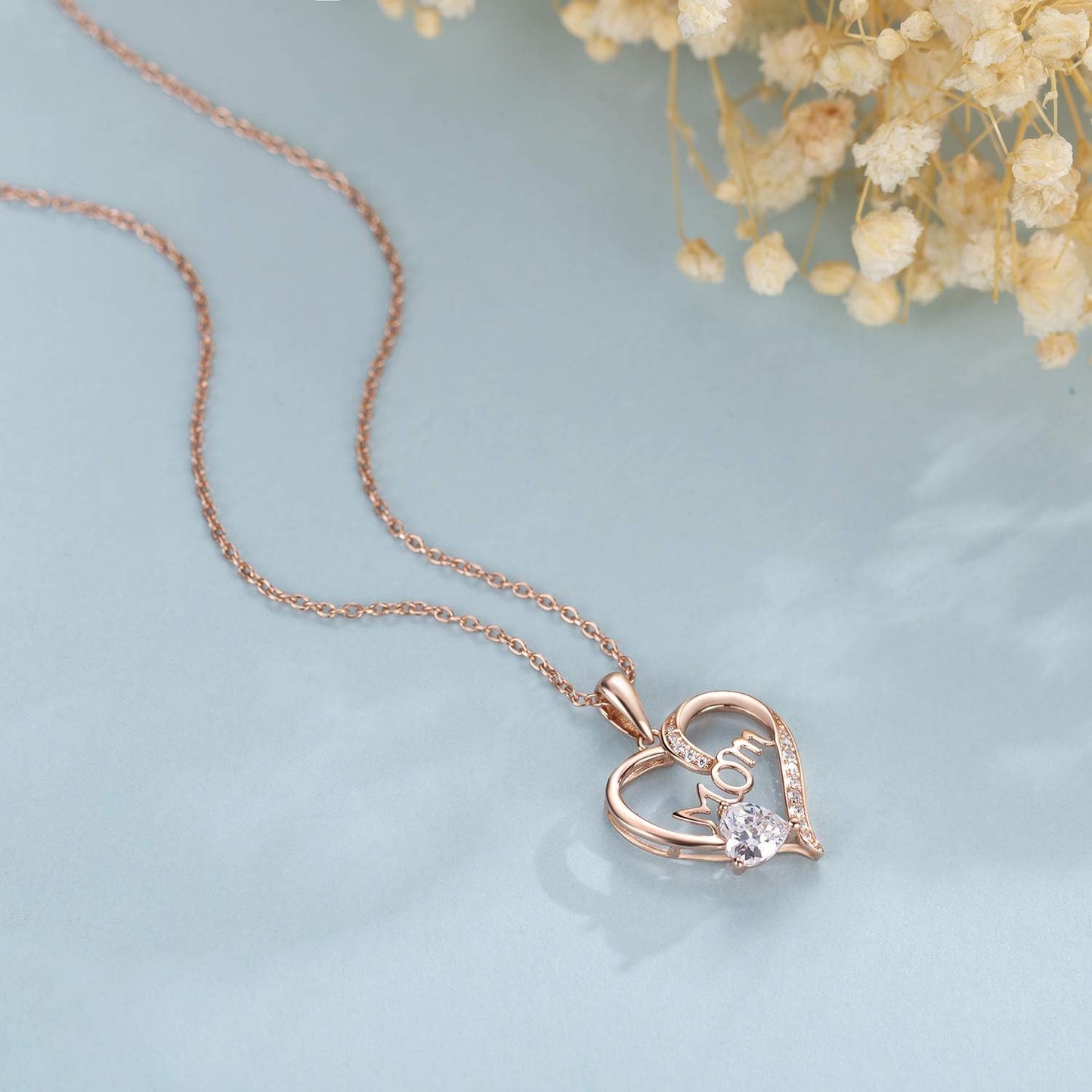 Mom Necklace for Women 925 Sterling Silver Birthstone Necklace for Mom, Necklaces for Mom Christmas Gifts Birthday Gifts for Mom