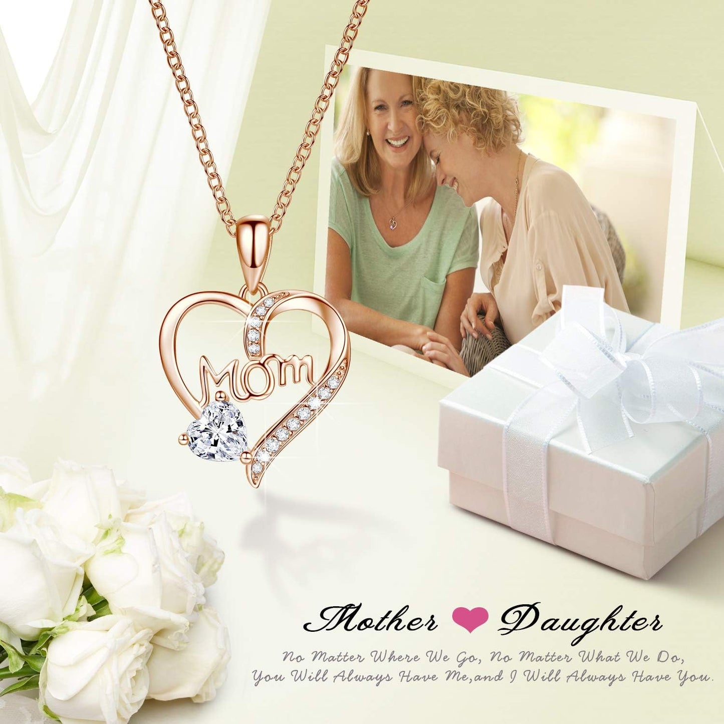 Mom Necklace for Women 925 Sterling Silver Birthstone Necklace for Mom, Necklaces for Mom Christmas Gifts Birthday Gifts for Mom