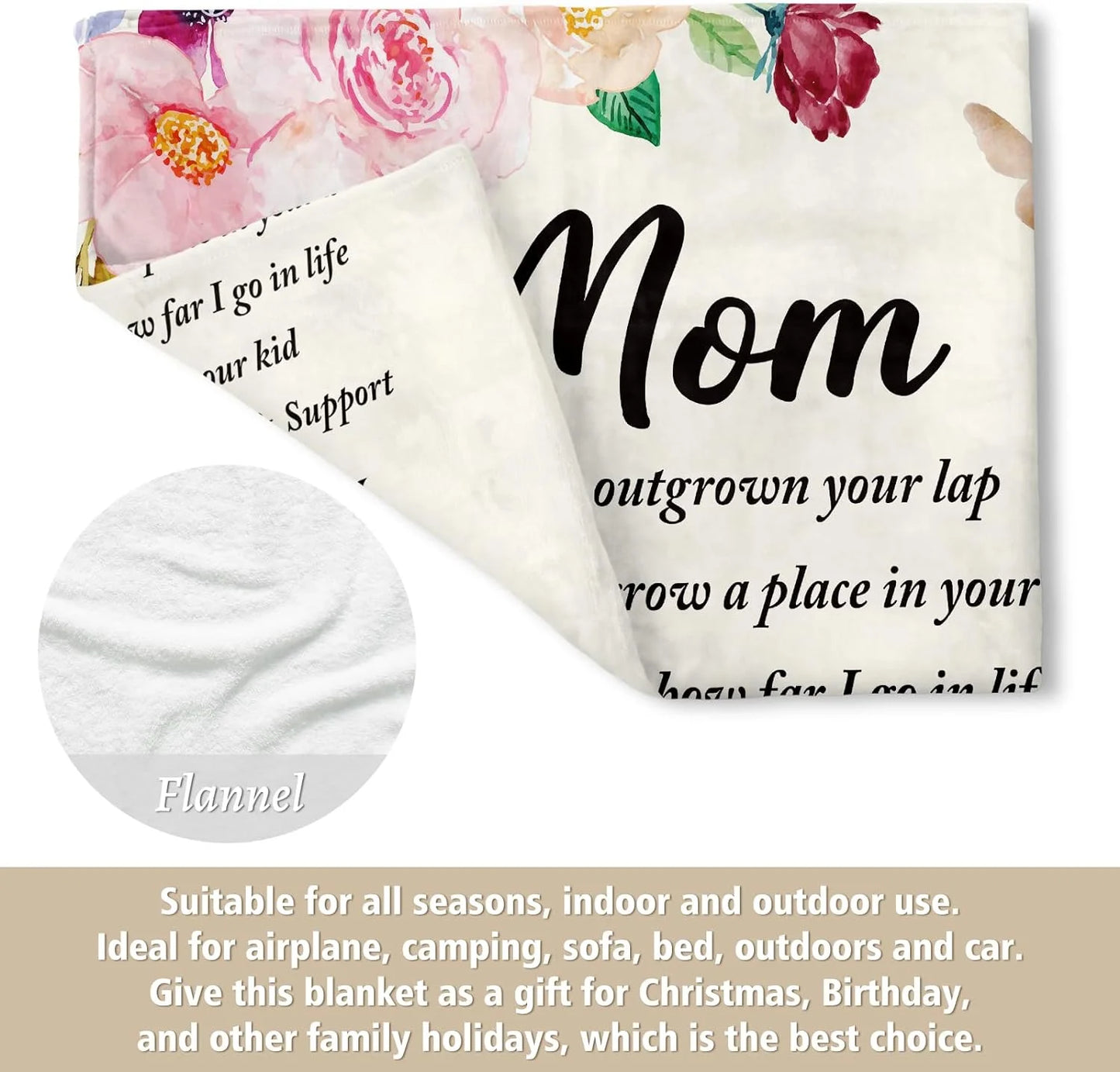 Gifts for Mom, Mom Blanket, Birthday Gifts for Mom, Mom Gifts for Christmas Valentines Mothers Day, Presents for Mom, Mom Gifts from Daughters Son, Mom Throw Blanket 60" X 50"