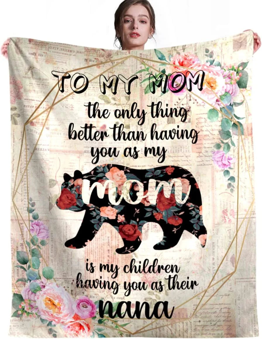 Mom Gifts,Gifts for Mom, Mom Birthday Gifts,To My Mom Blanket,Christmas Day Gifts for Mom, Mom Birthday Gifts from Daughter Son,Soft Throw Blanket-50 × 60"