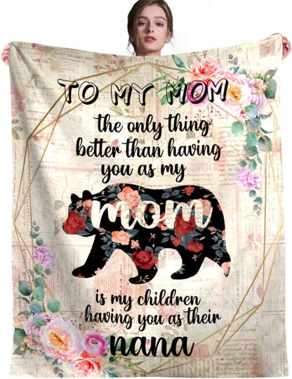 Mom Gifts,Gifts for Mom, Mom Birthday Gifts,To My Mom Blanket,Christmas Day Gifts for Mom, Mom Birthday Gifts from Daughter Son,Soft Throw Blanket-50 × 60"