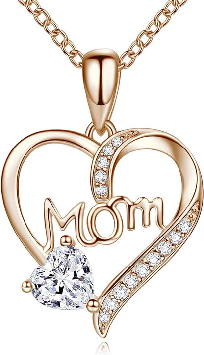 Mom Necklace for Women 925 Sterling Silver Birthstone Necklace for Mom, Necklaces for Mom Christmas Gifts Birthday Gifts for Mom