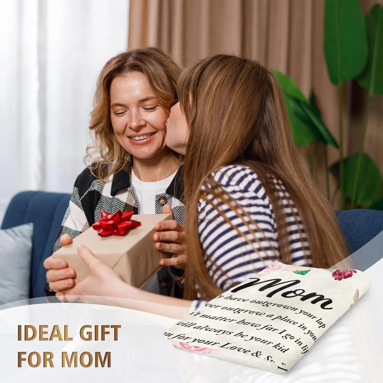 Gifts for Mom, Mom Blanket, Birthday Gifts for Mom, Mom Gifts for Christmas Valentines Mothers Day, Presents for Mom, Mom Gifts from Daughters Son, Mom Throw Blanket 60" X 50"