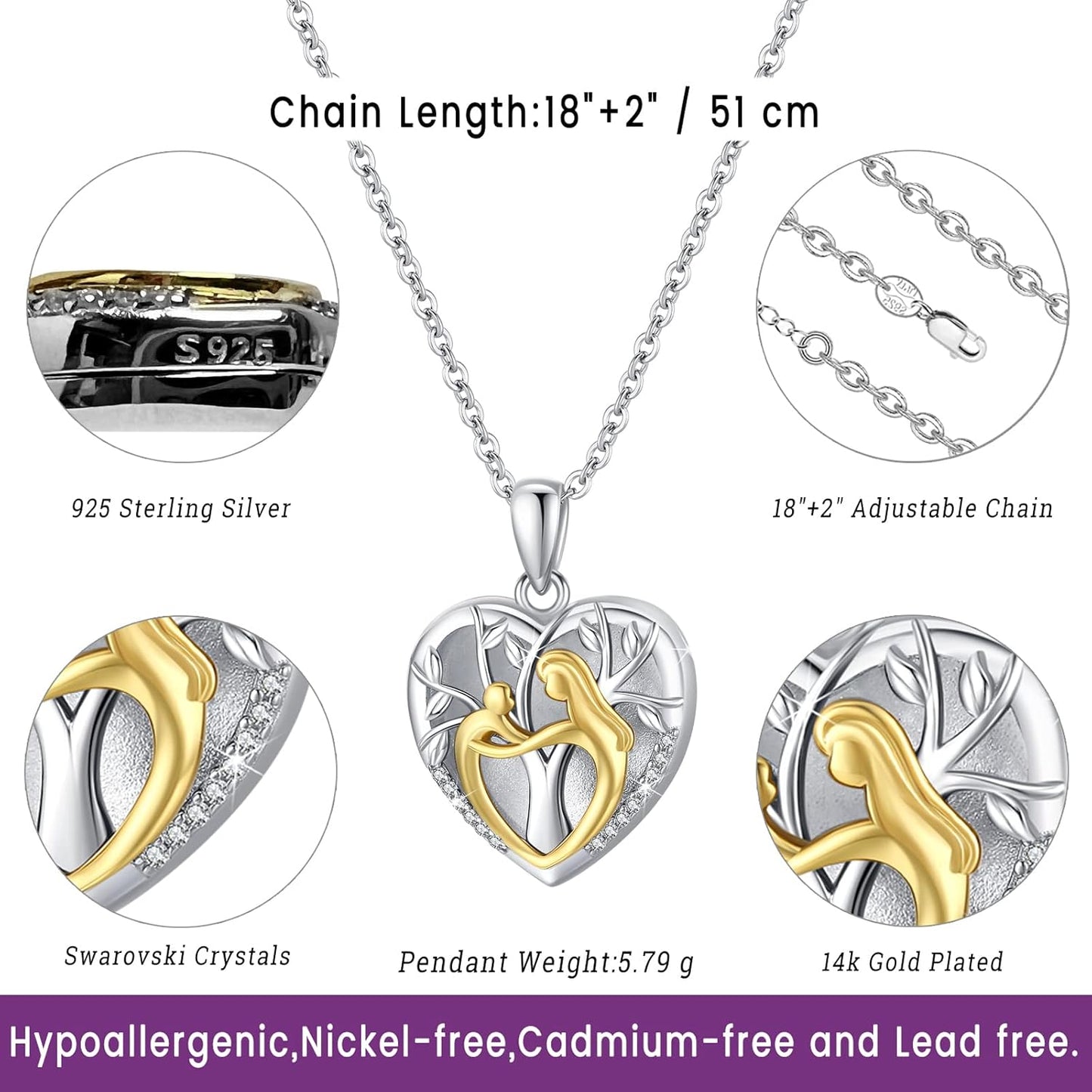 Picture Locket Necklace for Women Men Rose 14K Real Gold 925 Sterling Silver Jewelry Heart Locket Necklace That Holds Pictures Tree of Life Viking Wolf Celtic Knot St Christopher St Michael Pendant